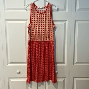 Orange polka dotted dress